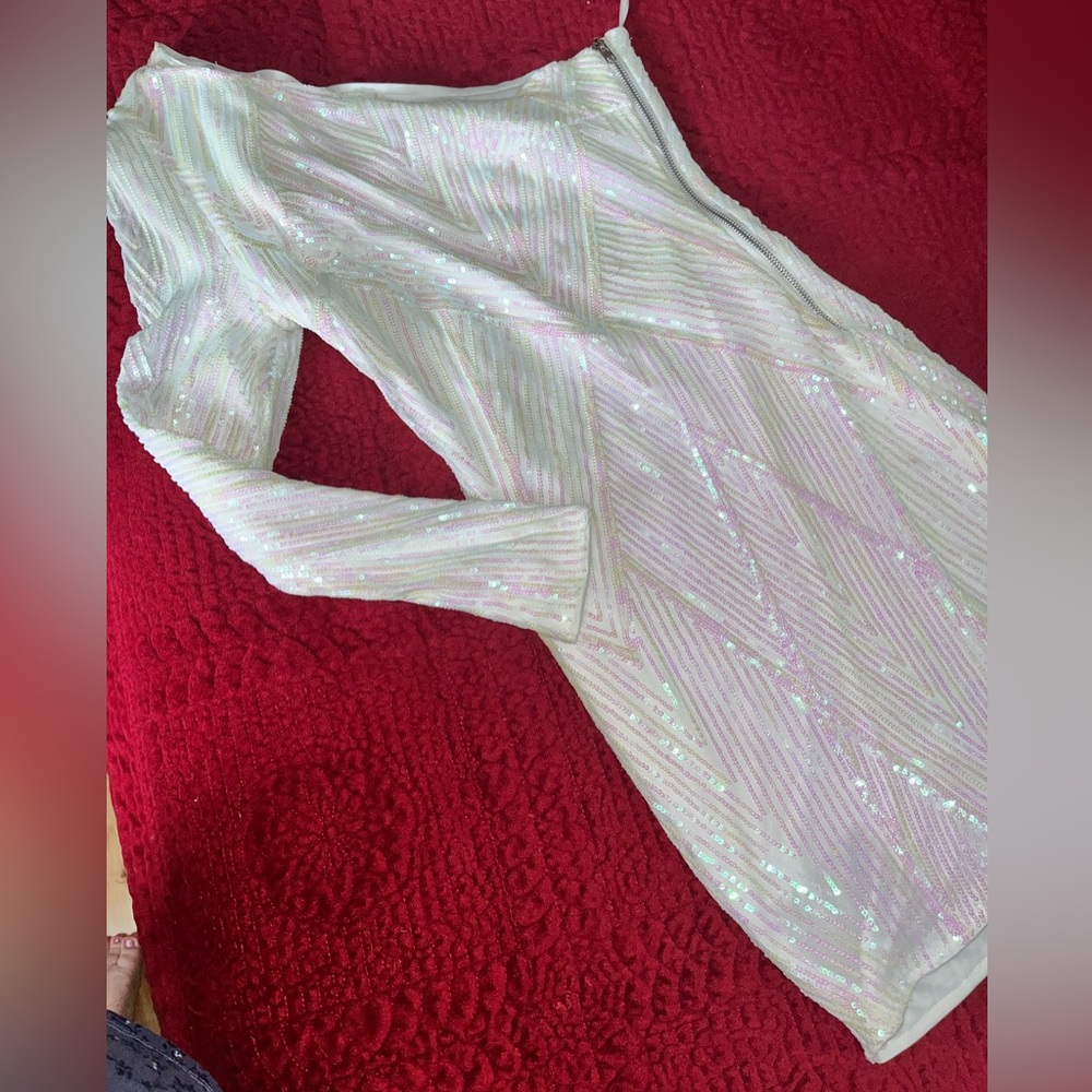 Lulus white sequin dress, size medium. Brand new with Tags.